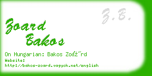 zoard bakos business card